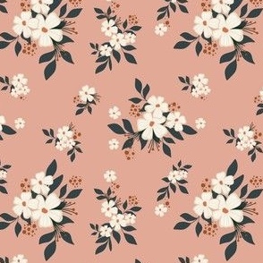 Flowers in the Field in Apricot in Small 4x4