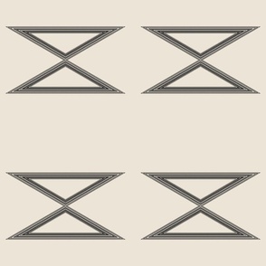 Neutral Tribal Triangles on Dark Beige Geometric