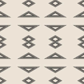 Geometric Tribal Triangle Design Charcoal on Dark Beige Minimalist Modern
