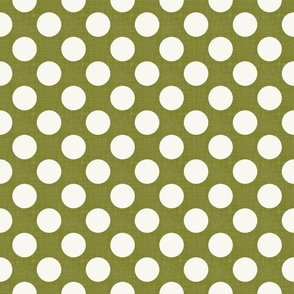 Minimalist Shapes - Polka Dots on Olive Green / Large