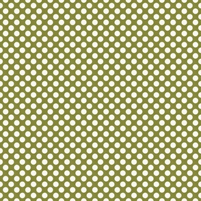 Minimalist Shapes - Polka Dots on Olive Green / Medium