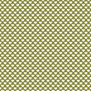 Minimalist Shapes - Hearts on Olive Green / Medium