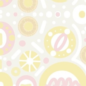 Playful retro abstract - snouts and tails or sugar cookies?