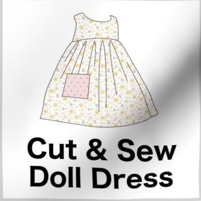 Buttercup (doll dress in white) on FAT QUARTER for Forever Virginia Dolls and other 1/8, 1/6 and 1/5 scale child dolls  // little small scale tiny mini micro doll 
