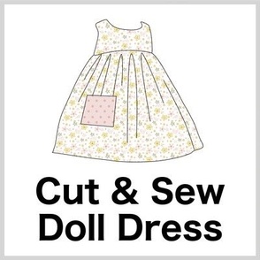 Buttercup (doll dress in white) on FAT QUARTER for Forever Virginia Dolls and other 1/8, 1/6 and 1/5 scale child dolls  // little small scale tiny mini micro doll 