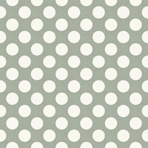 Minimalist Shapes - Polka Dots on Sage Green / Large