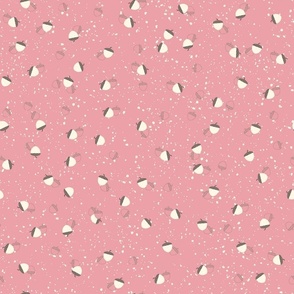 Scattered Acorns on Bubble Gum Pink eca0a8: Medium