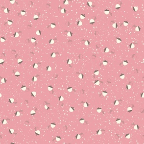 Scattered Acorns on Bubble Gum Pink eca0a8: Large