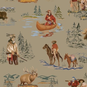 Elk Hunting Fabric, Wallpaper and Home Decor