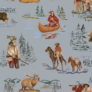 Trapper Toile in Fog, Western Toile, Hunting Toile