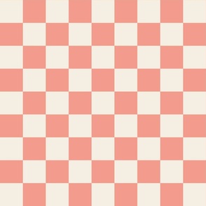 Checkerboard - Pink + Ivory / Off White - LARGE