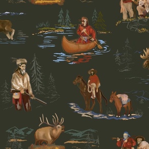 Trapper Toile in Forest, Western Toile, Hunting Toile