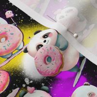 Donut Pandas graffiti paint background
