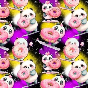 Donut Pandas graffiti paint background