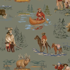 Western Life Hunting Fabric, Wallpaper and Home Decor