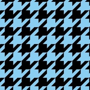 Baby Blue and Black Houndstooth