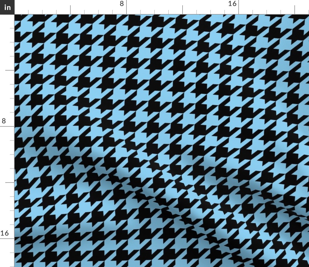 Baby Blue and Black Houndstooth