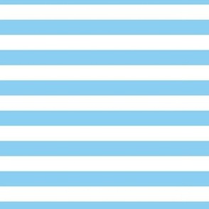 Baby Blue and White Horizontal Stripes