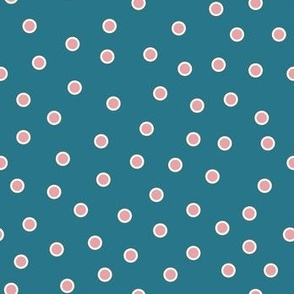 Double Dots- Bubble Gum Pink on Turquoise: Extra Small (Washington DC) 