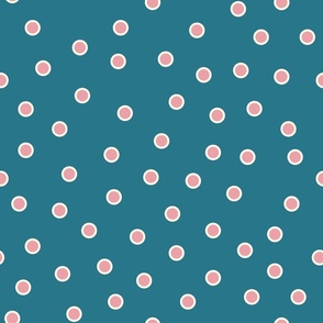 Double Dots- Bubble Gum Pink on Turquoise: Medium (Washington DC) 
