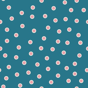 Double Dots- Bubble Gum Pink on Turquoise: Large (Washington DC) 