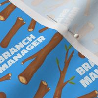 Branch Manager Cute Dog Bandana Blue, Funny Dog Fabric with Sticks and Twigs, Tree Branches 