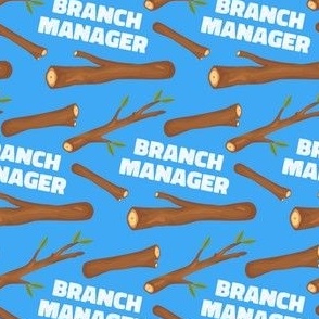 Branch Manager Cute Dog Bandana Blue, Funny Dog Fabric with Sticks and Twigs, Tree Branches 