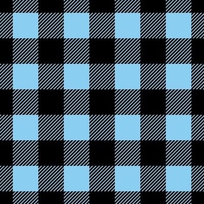 Baby Blue and Black Buffalo Plaid