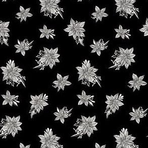 Poinsettia snow on coal 3" - Nut Cracker's Christmas collection. tiny, small, bows, nursery