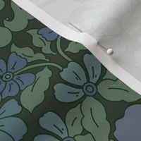 Marta Floral - Green and Blue