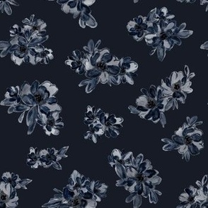 Small - Sofia Indigo Blooms - Deep Navy