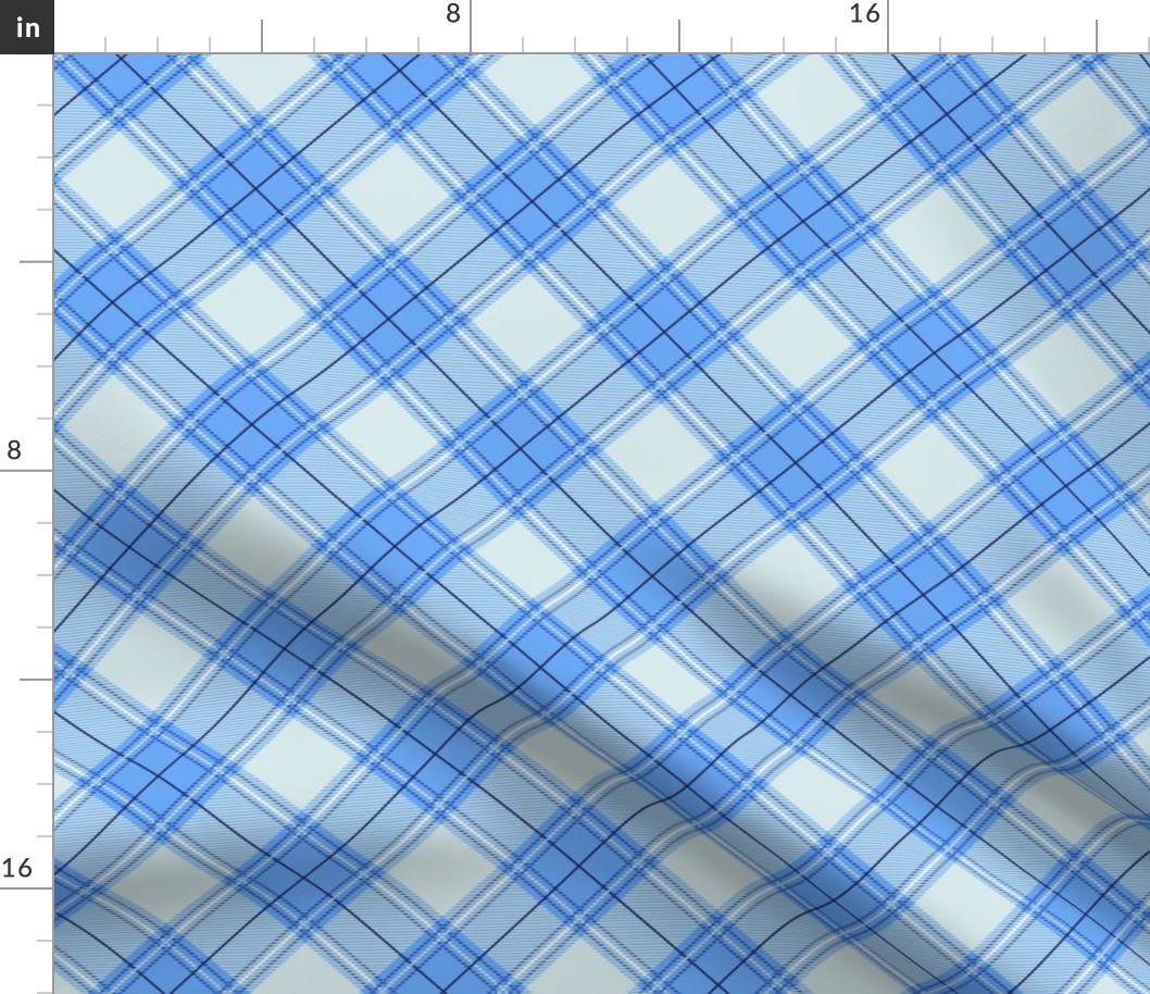 Blue Diagonal Plaid SS