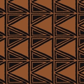 Abstract Geometric Zig Zag Pattern - Rust