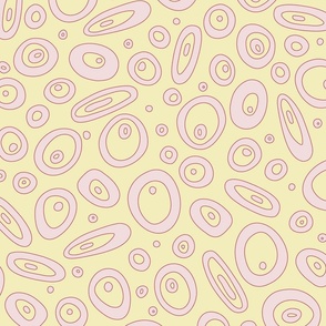 Outlined Abstract Circles inspired by East Fork Nesting Set in Piglet Pink on Butter Yellow