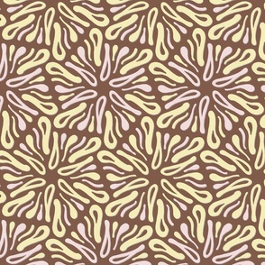 Soft Paisley Mandalas on Mud Clay Brown