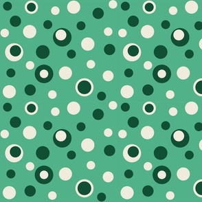 Retro Bubbles Circles Green Cream - green - cream-02
