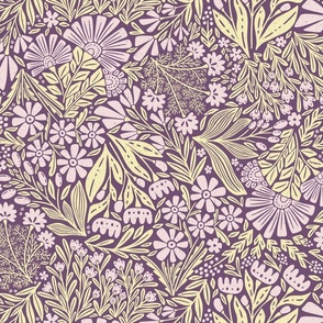 Block Print-Folk Meadow Floral Print Large