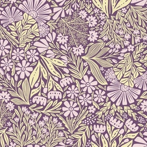 Block Print-Folk Meadow Floral Print Medium