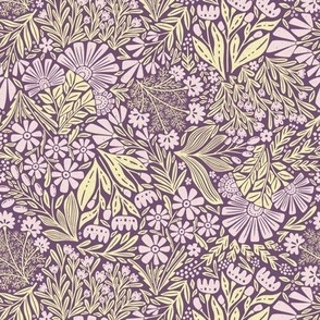 Block Print-Folk Meadow Floral Print Small