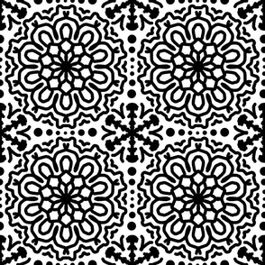 Mandala Black White Boho Bohemian Moroccan Geometric Star Abstract Art 7