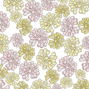 Yellow and pale pink ivy flower for home decor and bedding