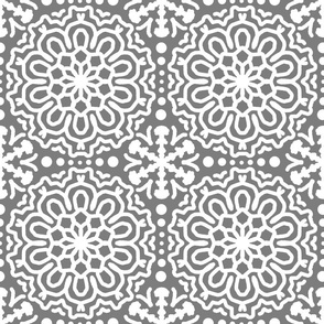 Mandala Gray Boho Bohemian Moroccan Geometric Abstract Art 7