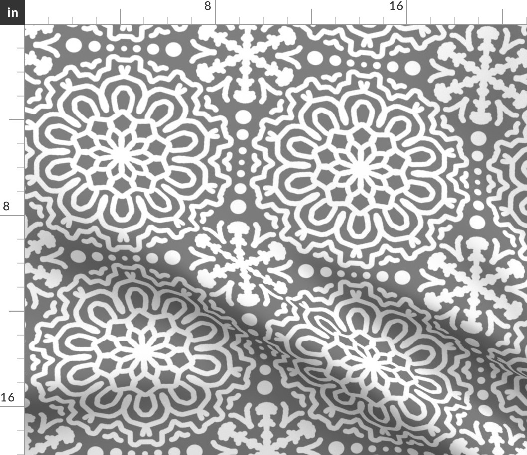 Mandala Gray Boho Bohemian Moroccan Geometric Abstract Art 7