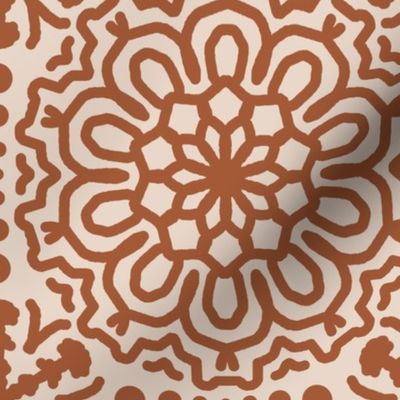 Mandala Rust Orange Cream Boho Bohemian Moroccan Geometric Abstract Art 7