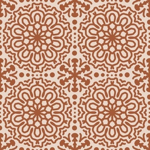 Mandala Rust Orange Cream Boho Bohemian Moroccan Geometric Abstract Art 7