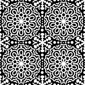 Mandala Black White Boho Bohemian Moroccan Geometric Star Abstract Art 8