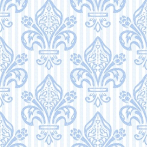 Floral Fleur de Lis Light Blue - 12 inch