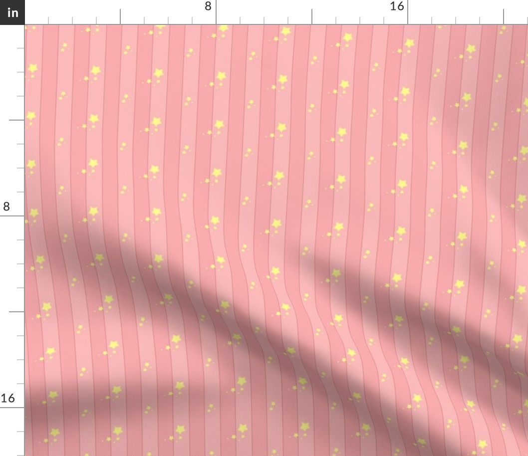 Spoonflower Design Challenge Miniature Dollhouse Wallpaper Pink stripes with stars