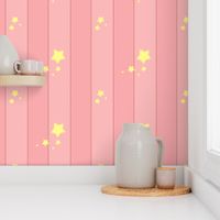 Spoonflower Design Challenge Miniature Dollhouse Wallpaper Pink stripes with stars