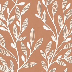 Climbing vines on a caramel background